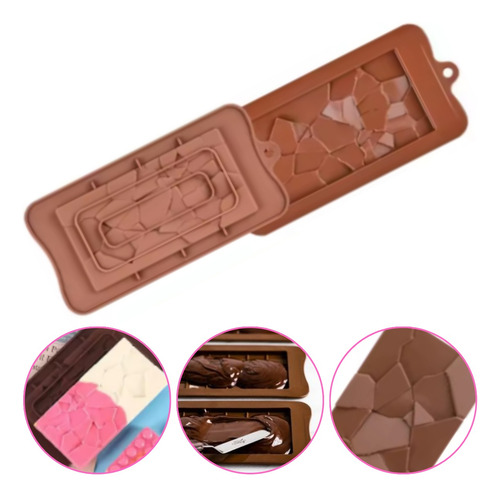 Molde Silicona Tableta Laja Chocolate Marrón