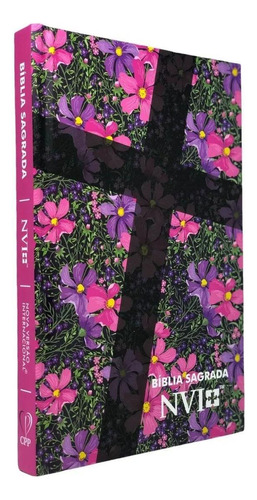 Bíblia Cruz Floral Slim Jovem Com Capa Dura Letra Média Nvi