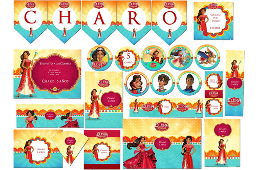 Kit Imprimible Elena De Avalor Solo Textos Editables!