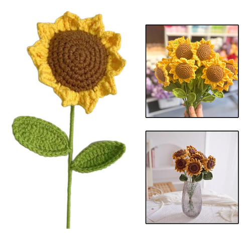 Flor Tejida A Mano Hojas Arreglo Floral Novia Regalo Para