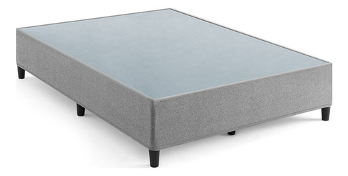 Base De Cama De Metal Tipo Box Con Funda Tamaño King Color Negro