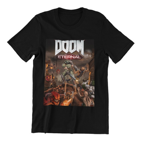 Polera Unisex Doom Videojuego Eternal Estampada Algodon