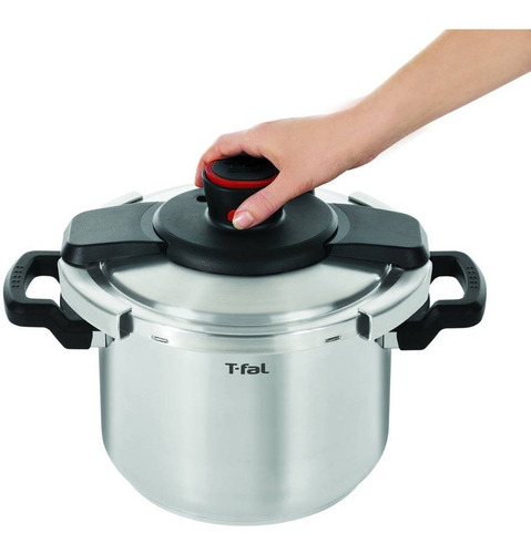 Olla A Presión T-fal Clipso 6.3 Cuartos En Acero Inoxidable