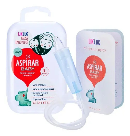 Aspirador Sugador Nasal Para Bebês Likluc Premium Cor Branco