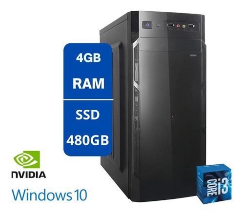 Imagem 1 de 1 de Computador Pc 4gb Ssd 480gb Win_10 Placa De Vídeo 1gb