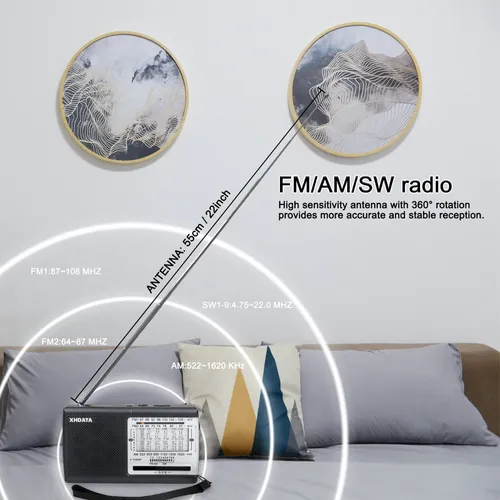 Radio Portátil Xhdata D-219 Gris Am/fm/sw Analógico