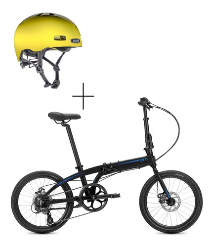 Bicicleta Plegable Tern B8 Azul Básica + Casco Nutcase