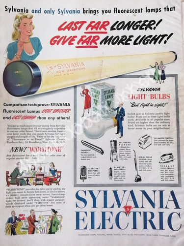 Cartel Retro Lamparas Sylvania Electric 1955 /573