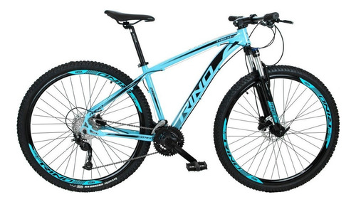 Bicicleta Aro 29 27v Rino Everest - Alivio 1.0 K7 + Trava Cor Água Tamanho Do Quadro 15