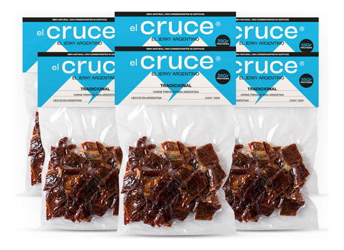 Snack Proteico El Cruce Tradicional 75 G X6 Jerky Charqui