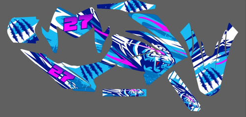 Stickers Para At110 Rt Verde Tigre Azul