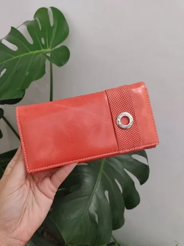 Billeteras Blaque Cuero Coral Muchas Tarjetas Navidad