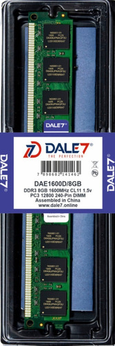 Memoria Dale7 Ddr3 8gb 1600 Mhz Desktop 16 Chips 1.5v 1 Kit
