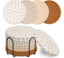 Comprar Linvrppy Juego De 8 Posavasos Con Soporte, Posavasos De En 4