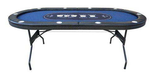 Mesa Poker Y Cartas Hasta 10 Jugadores Plegable Luz Led