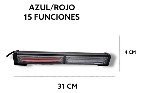 Torreta De 2 Modulos Azul Con Rojo Con 15 Funciones 12v