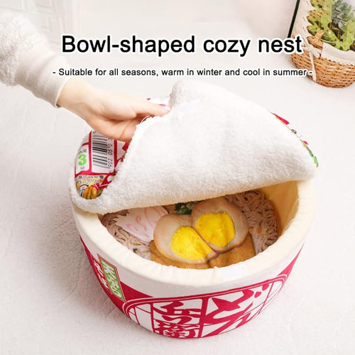 Cama Ramen Para Perros Y Gatos, Mantiene El Calor