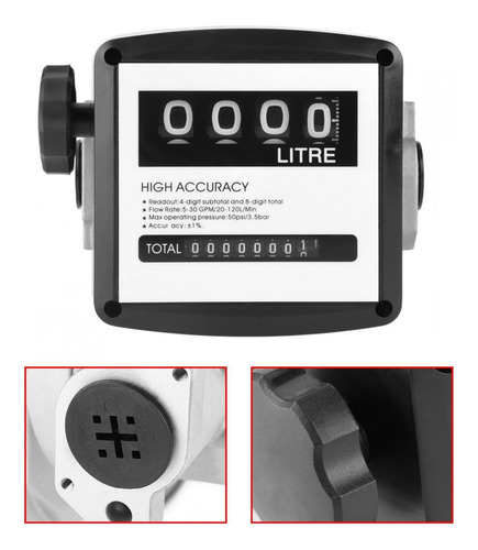 Fm-120 4 Digital Gas Combustible Medidor De Caudal Contador