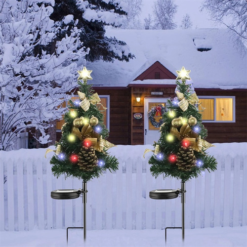 2 Luces Solares Para Árboles De Navidad, Decoración De Patio