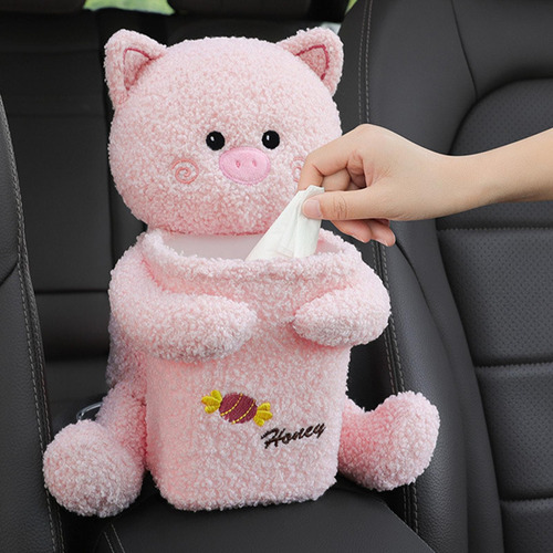 Para Coche Bote De Basura Juguete De Peluche Lindo Cerdito