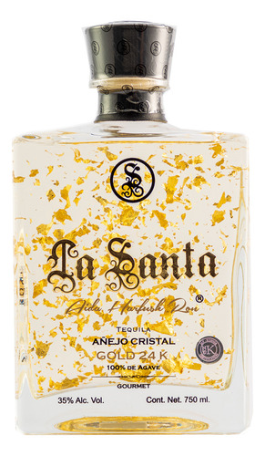 Tequila La Santa Añejo Cristalino Gold 24k (nt) 750 Ml
