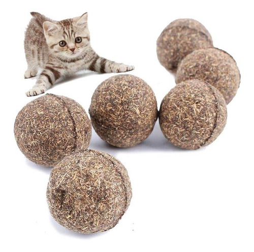 Pack X6 Bola De Catnip Prensado Juguete De Gato