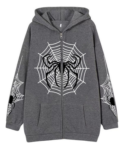 Chaqueta Sudadera Con Capucha Para Mujer Spider Moda Casual