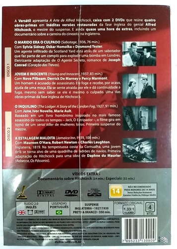 Imagem 2 de 3 de A Arte De Alfred Hitchcock- 4 Filmes - Original Novo Lacrado