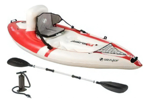 Kayak K1 Descubierto Quikpak 1 Per Con Remo Y Bomba Sevylor Color Blanco