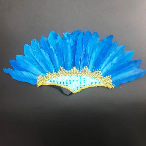 Disfraz De Carnaval De Plumas Con Forma De Tocado Ajustable