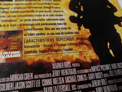 Kurt Russell El Ultimo Soldado Dvd Cajita De Cartón (Usado)
