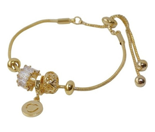 Oferta! Pulsera Charms Hechas Con Cristal Austriaco Oro F