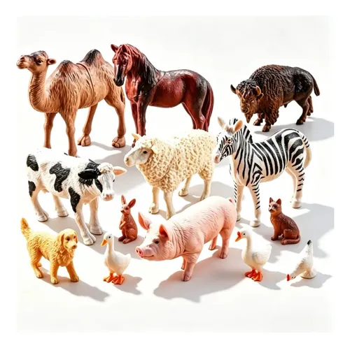Conjunto De Brinquedos De 13 Peças De Figuras De Animais De