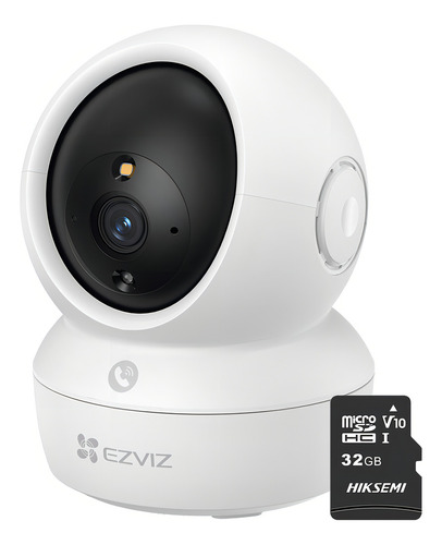 Ezviz Mini Cámara De Seguridad H6cpro-plus-32 Ip Pt 4 Mp Conexión Wi-fi + Seguimiento Inteligente Con Audio De Dos Vías Visión Panorámica Memoria Mircrods De 32gb Ideal Para Uso En Interior