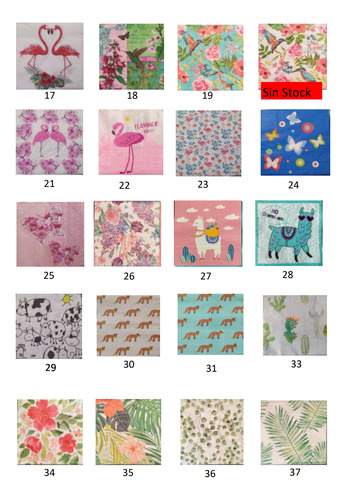 20 Paq. Servilletas Decoupage X20 Und. C/u