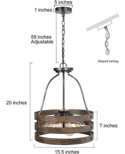 Lámpara De Araña De Granja Para Comedor, 4 Luces Rústicas, I