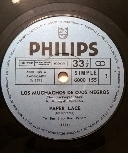 Paper Lace Los Muchachos De Ojos Negros / Jean Simple Kktus
