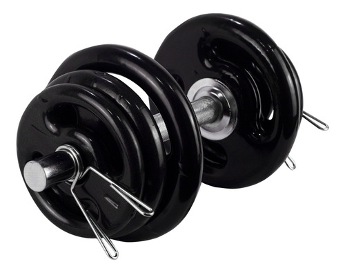 Imagem 5 de 7 de 2 Halteres 40cm+24kg Anilhas Emborrachadas 4x3kg 4x2kg 4x1kg