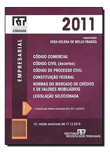 Mini Código Empresarial, De Vera Helena De Mello Franco. Editora Revista Dos Tribunais, Capa Dura Em Português