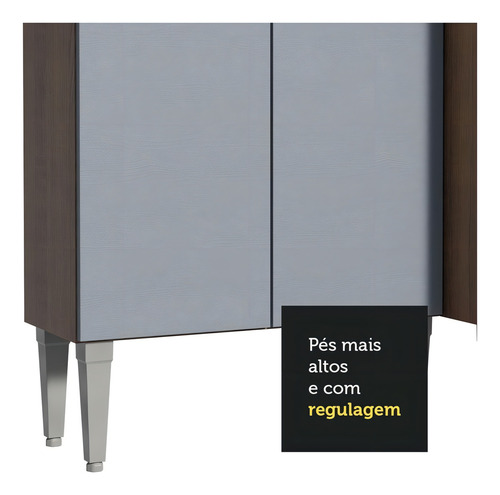 Mueble de Cocina de Esquina Completa Madesa Emilly 417cm 02 Color Rústico/Gris