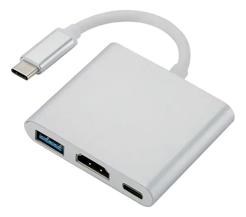 Adaptador HDMI 4K USB-C 3.1 p/ Galaxy S20 S21 Dex Type-C 3 em 1 F3