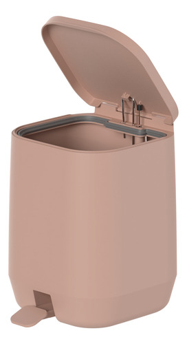 Lixeira De Pedal Aura 6l - Ou Marrom Amendoa