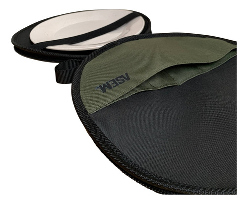 Estuche Portaplato Portatabla Portacubiertos Asado Asem Verde Musgo