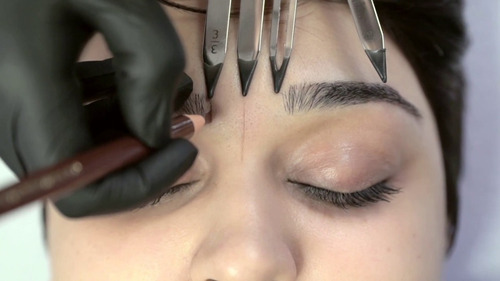 Imagen 5 de 10 de Kit Microblading Tebori, Compas O Regla Y Lapiz Dermografo