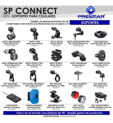 Kit Soporte Celular Moto iPhone 6s Plus Enganche Sp Connect