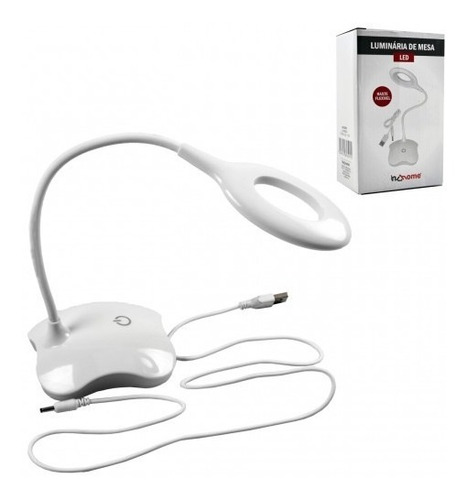 Luminaria Mesa Flexivel Touch Sem Fio 3 Níveis Luz 14 Led