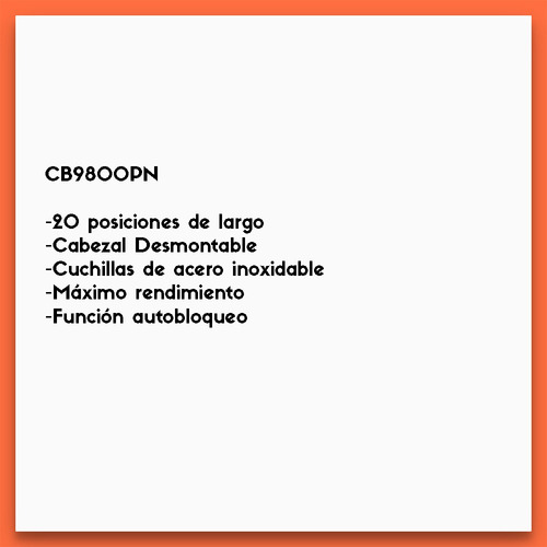 Philco Cb9800 Cortabarba Cuchillas Inox Ajustable 20 Niveles