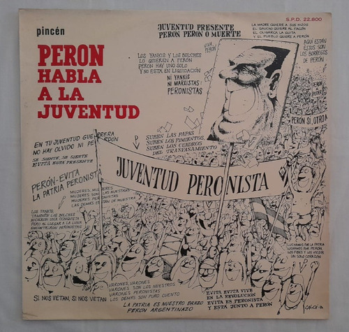 Vg Disco Vinilo Peron Habla A La Juventud - Madrid 1972