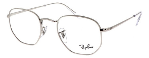 Armação Óculos De Grau Ray-ban Rb6448 2501 54 Hexagonal Cor Cinza Claro