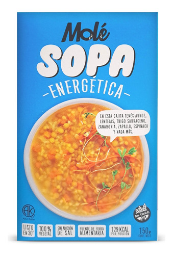 Sopa Energetica Mole Vegano Sin Tacc Ni Sal Agregada 150g 